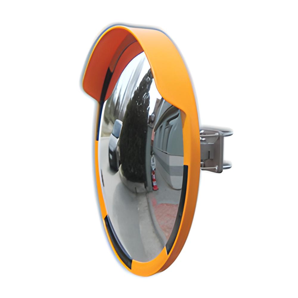 12228 TGA – MIROIR CONVEX JAUNE diamètre 60 avec support de fixation en aluminium